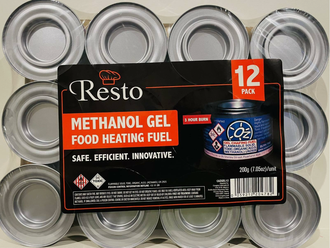 Methanol Gel Food Heating Chafing Dish Fuel 3hr (Pack of 12) Discount