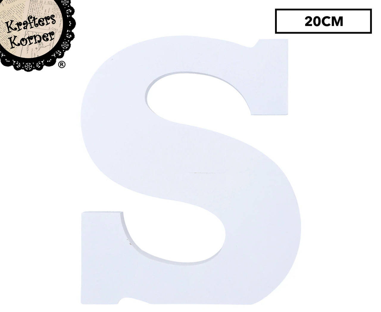 20cm White Alphabet Letter- S