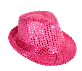 Sequin Trilby Hat Adult Silver 20s Style Costume Accessory