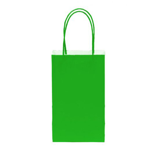 12 PK Paper Bag Green Small Discount Party Warehouse