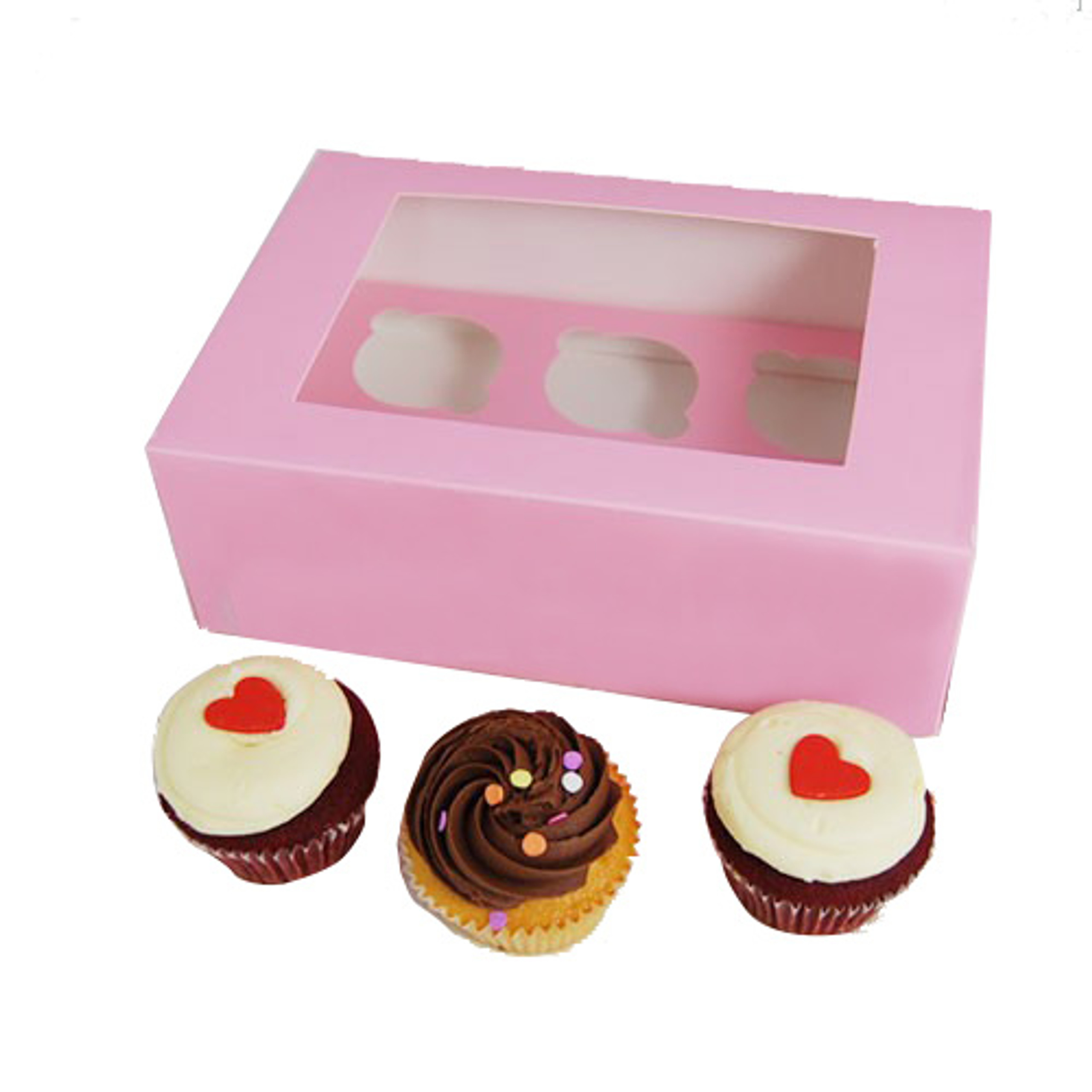 Window Cupcake Box Pink 6 Cups Discount Party Warehouse