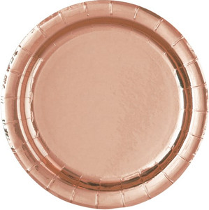 Metallic Rose Gold Dessert Plate Pk 8