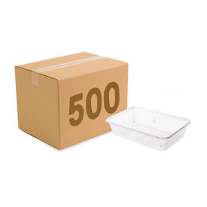 500 Rectangular Plastic Takeaway Containers - 1000ml (LIDS SOLD SEPERATELY)