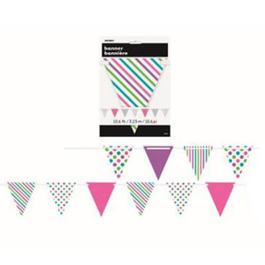 Decorative Bunting Dots and Stripes - Bright Multi 3.23m