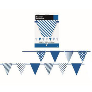 Decorative Bunting Dots and Stripes - Royal Blue 3.23m