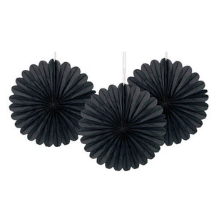 Decorative Fans - Mini Set of 3 - Black