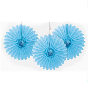 Decorative Fans - Mini Set of 3 - Light Blue