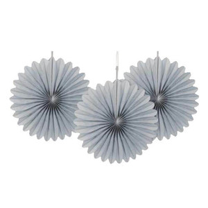 Decorative Fans - Mini Set of 3 - Silver