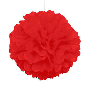 Decorative Hanging Puff 40cm - Red