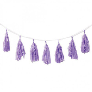 Decorative Paper Tassel Garland 3m - Lilac