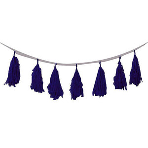 Decorative Paper Tassel Garland 3m - Navy Blue