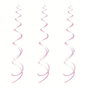 Hanging Plastic Swirls - Light Pink