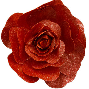 Red Glitter Foam Wall Flower-Large