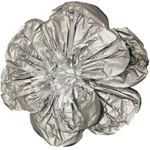 Silver Metallic Paper Scallop Wall Flower- Large