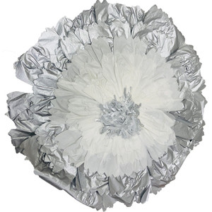 Silver Metallic Paper Starburst Wall Flower- Large