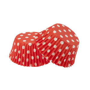 Cupcake Cases Polka Dots 20Pk - Red