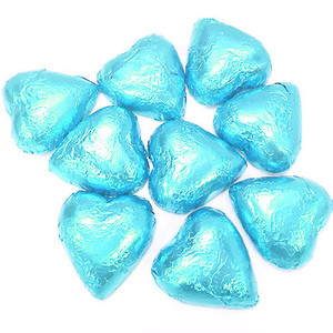Milk Chocolate Hearts - Ice Blue 1kg