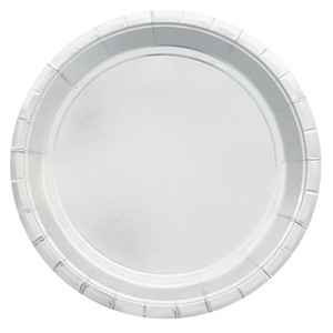 Silver Foil Paper Dinner Plate 10pk