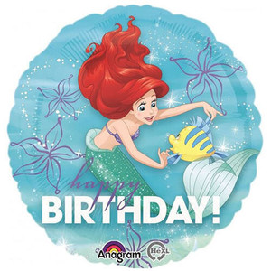 The Little Mermaid - Happy Birthday Foil Balloon - 45cm