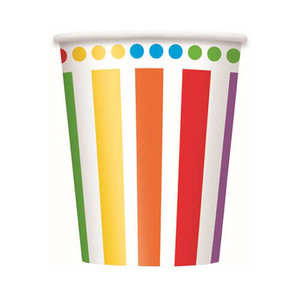 Tableware Rainbow  - 8 Pack Paper Cups