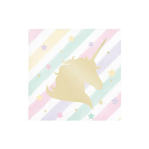 Unicorn Sparkle Cocktail Napkins Foil Stamp Pk of 16
