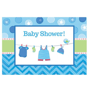 Shower With Love Boy Postcard Invitations 8Pk