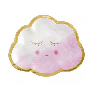 Oh Baby Girl Metallic Dessert Plates 8pk