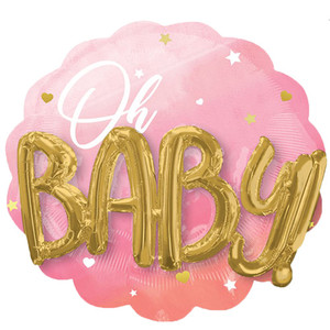 Multi-Shape Oh Baby Girl Foil Balloon