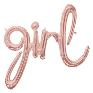 Girl Rose Gold Script Air Filled Decoration