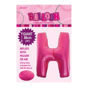 Alphabet Foil Balloon 86cm - H Pink