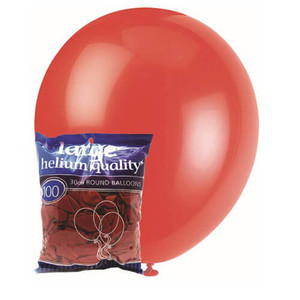 30cm Latex Balloons - Decorator Red Bright (100 Pack)