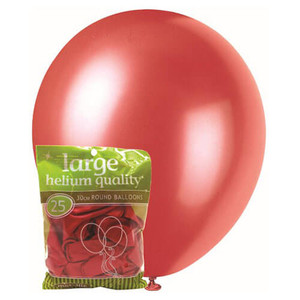 30cm Latex Balloons - Metallic Cherry Red (25 Pack)