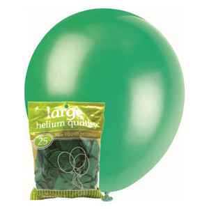 30cm Latex Balloons - Metallic Green (25 Pack)