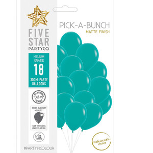 30cm Latex Balloon Matte Turquoise 18pk