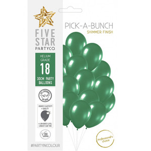 30cm Latex Balloon Shimmer Green 18pk