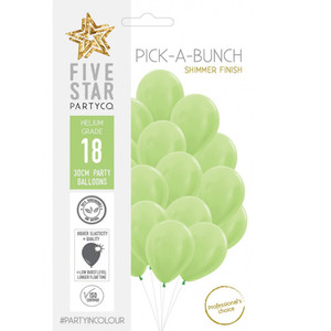 30cm Latex Balloon Shimmer Pearl Lime Green 18pk