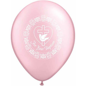Latex Balloon 30cm - Pink For Your Baptism Dove