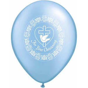 Latex Balloon 30cm - Blue For Your Christening Dove