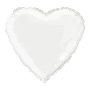 Heart Foil Balloon - White