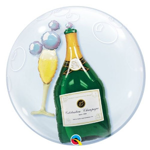 Bubbly Wine & Glass Double Bubble Balloon
