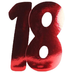 Red '18' Foil Cutouts 3pk