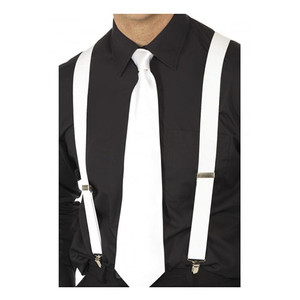 Gangster - White Elastic Braces