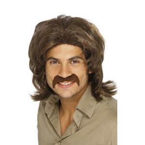 Mens Brown Retro Wig