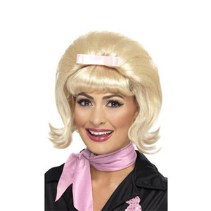 Womens Blonde Flicked Beehive Wig
