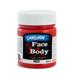 Derivan Face & Body Paint - Red - 40ml