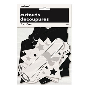 Graduation - Mini Cutouts Assorted 6Pk