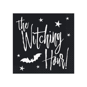 Black Bats Halloween Cocktail Napkins - Pk16