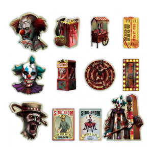 Creepy Carnevil Cutouts 12Pk
