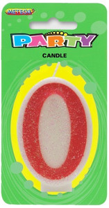 Pink Numeral Candle - 0