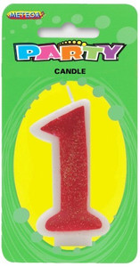 Pink Numeral Candle - 1